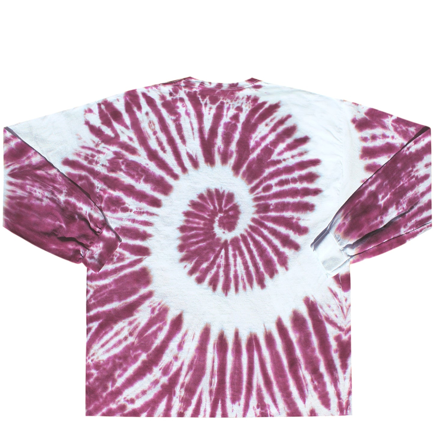Maroon Spiral Tie Dye Long Sleeve Shirt Back