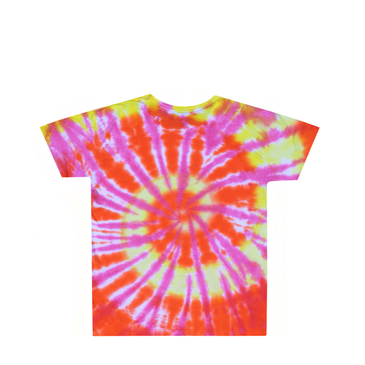 Kids Orange Pink Yellow Tie Dye Shirt Back