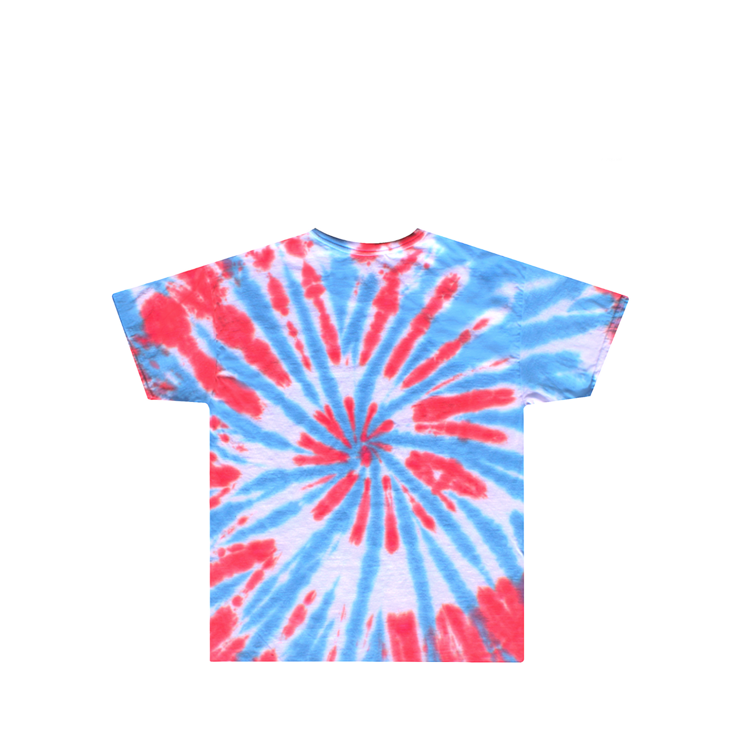 Toddler Red White Blue Firework Tie Dye Shirt Back