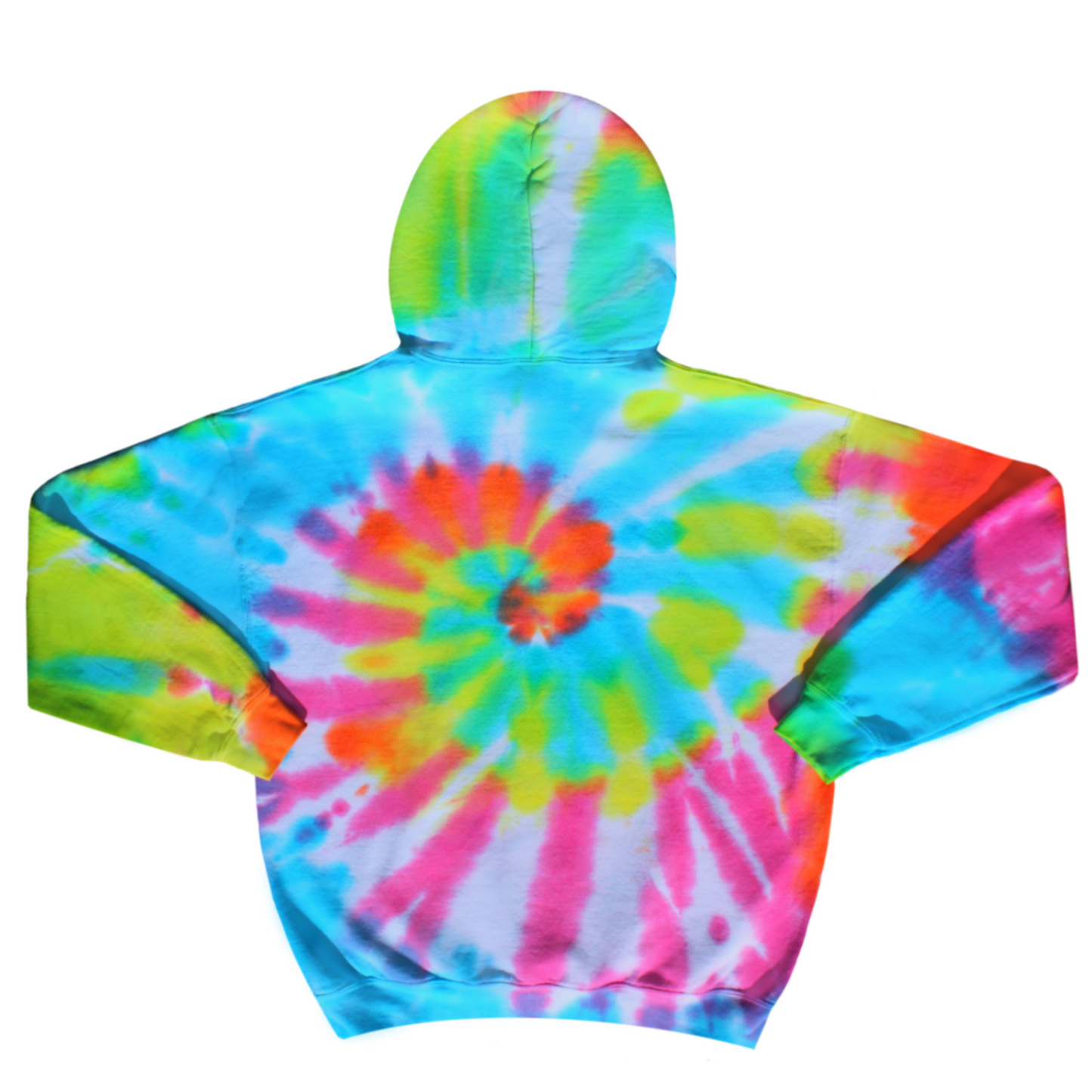 Neon Rainbow Tie Dye Hoodie Back