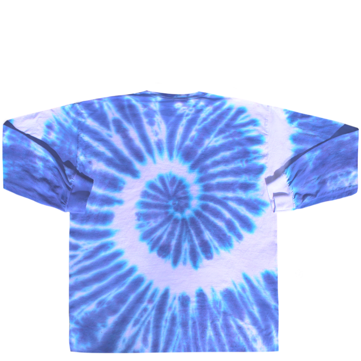 Blue Violet Tie Dye Long Sleeve Shirt Back Size Medium