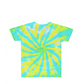 Kids Turquoise Yellow Tie Dye Shirt Back