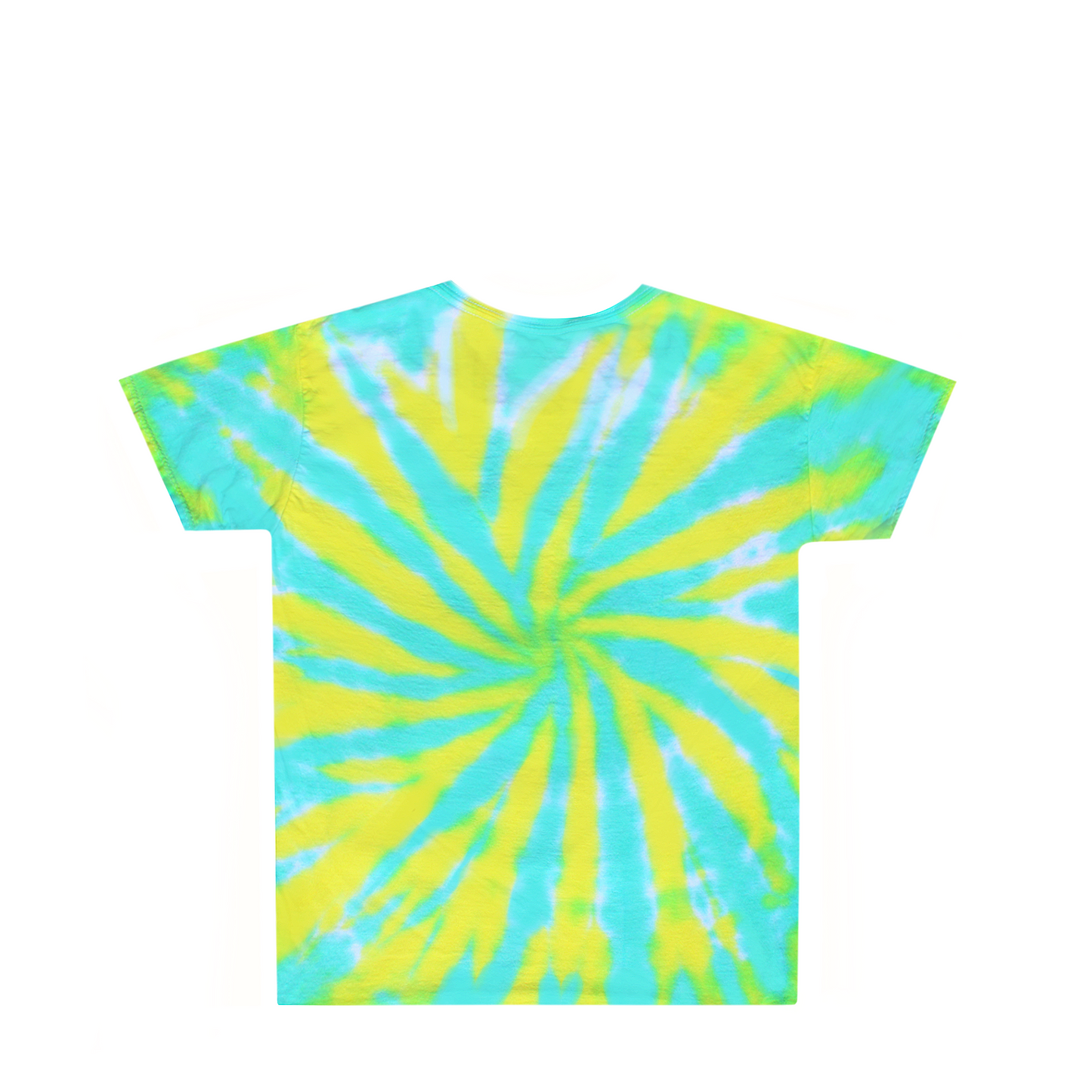 Kids Turquoise Yellow Tie Dye Shirt Back