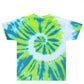Navy Lime Green Tie Dye Shirt Back