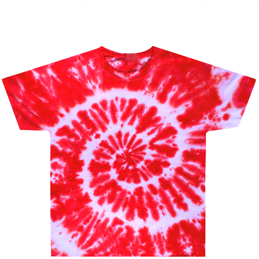Red Double Spiral Tie Dye Shirt Size Large