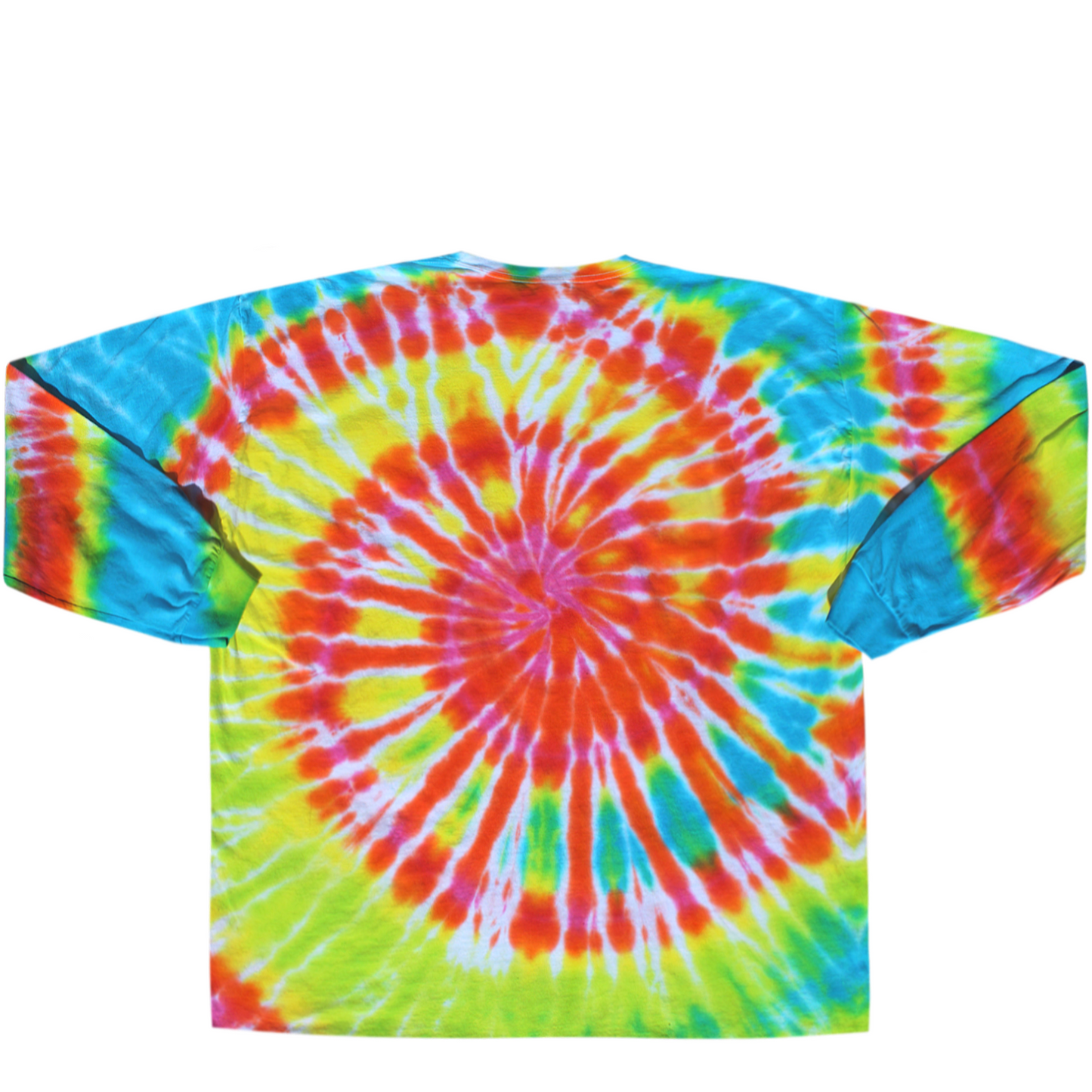 Tropical Swirl Long Sleeve Tie Dye Shirt Back Size XXL